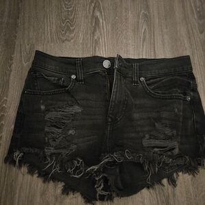 Express Black Jean Shorts Distressed High-Waisted